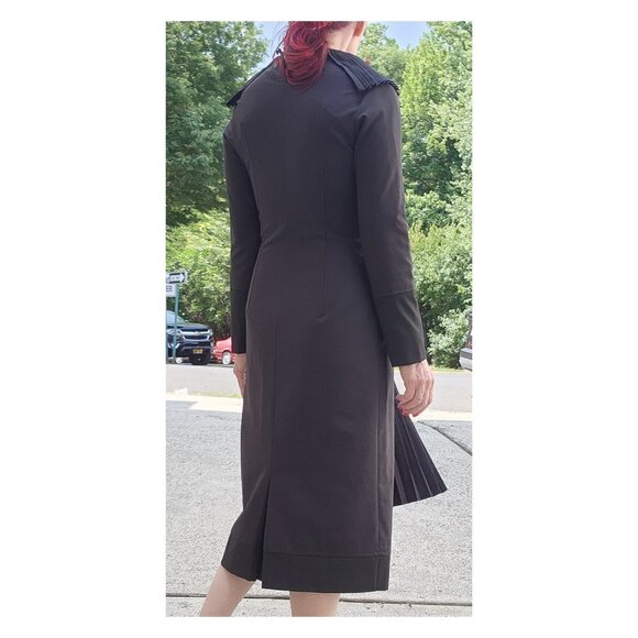 COTTONADE Paris Black Pleated Details Wool Blend Sheath Dress France - Picture 8 of 14